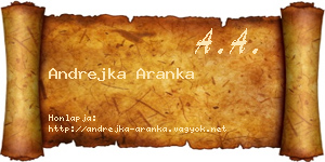 Andrejka Aranka névjegykártya